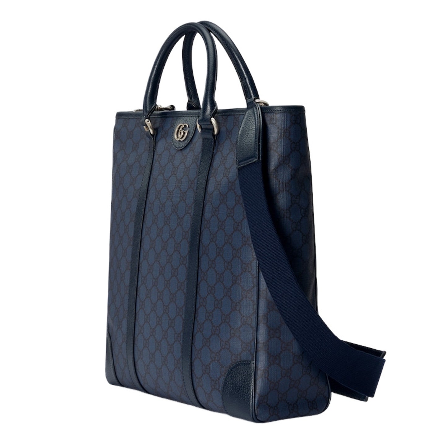 GUCCI Supreme Ophidia MEDIUM $3290 Blue/Black GG Canvas Tote Bag NWT