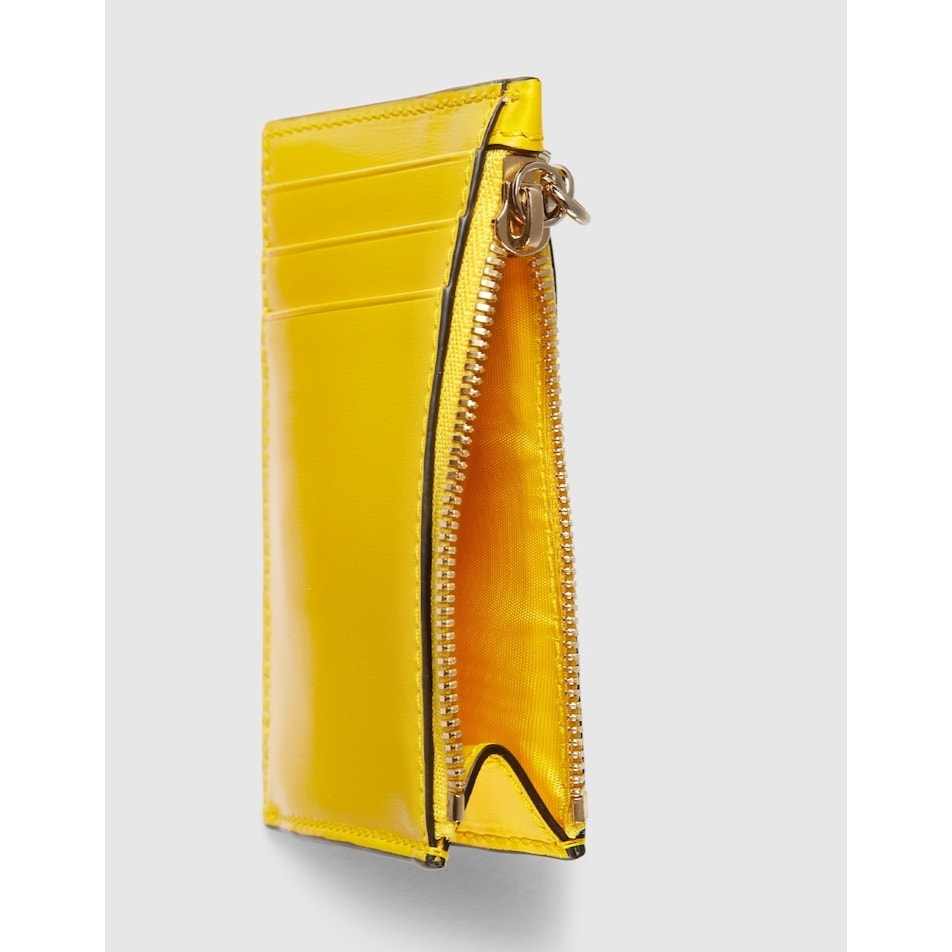 Gucci Luce Embellished Textured-Leather Canvas-Jacquard Cardholder - Yellow NWB