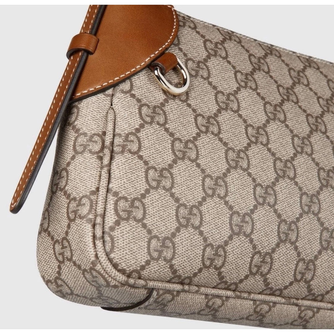 BDELYNN Gucci Emblem Small Shoulder Bag Beige Brown NWT