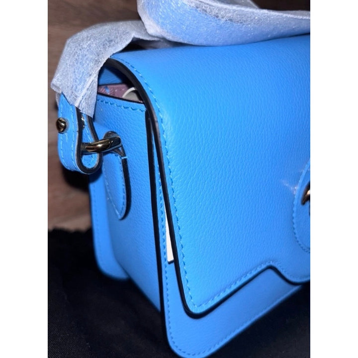 NWT Versace La Medusa Blue Leather Shoulder Crossbody Bag Purse MSRP $1100