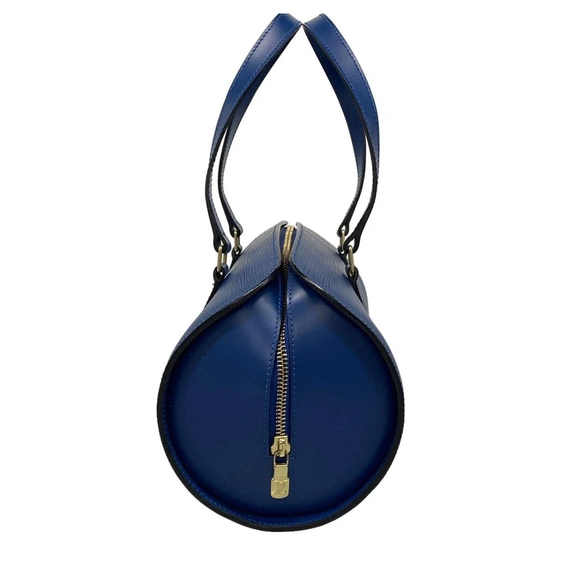 LOUIS VUITTON Soufflot Toledo Blue Epi Handbag W Pouch EUC