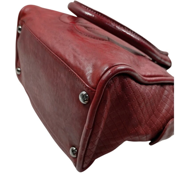 CHANEL 31 Rue Cambon Red Leather Handbag EUC