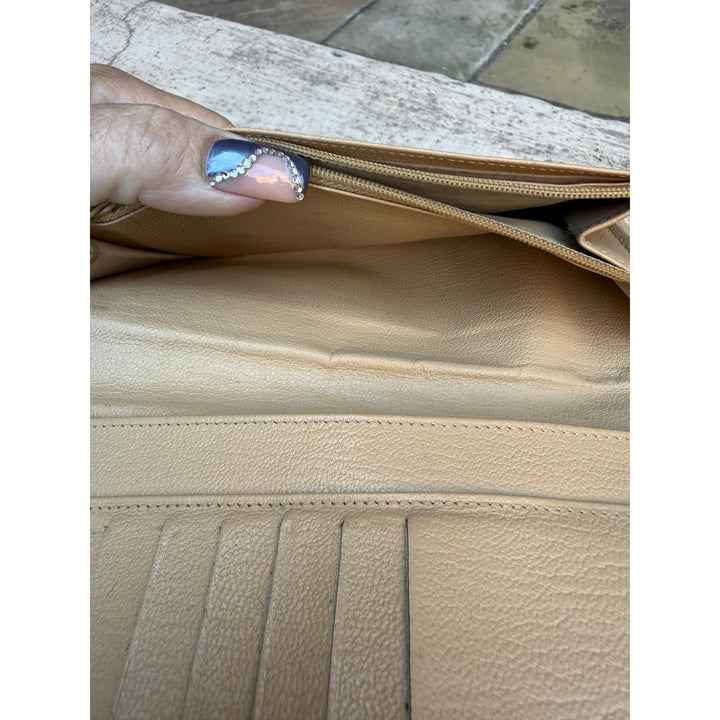 CHANEL CAVIAR LEATHER WALLET IN BEIGE