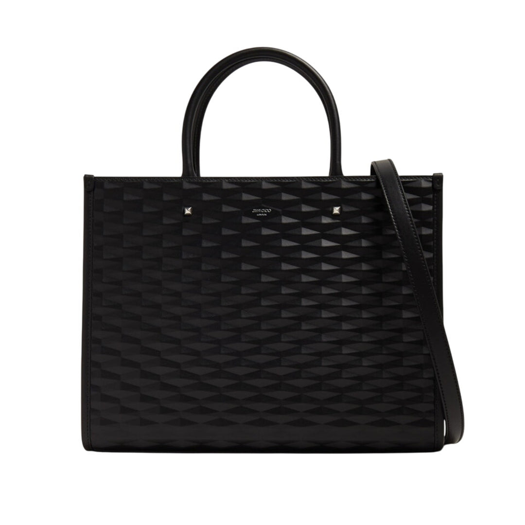 Jimmy Choo The Avenue M Diamond Embossed 3D Calf Skin Leather NEW FULL INCLUSION