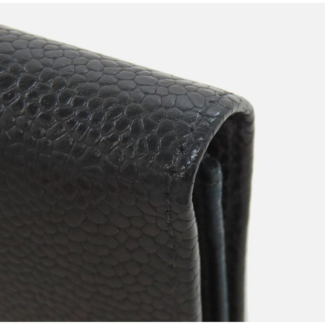 CHANEL Card Case COCO Mark Grained Calfskin Skin PRISTINE