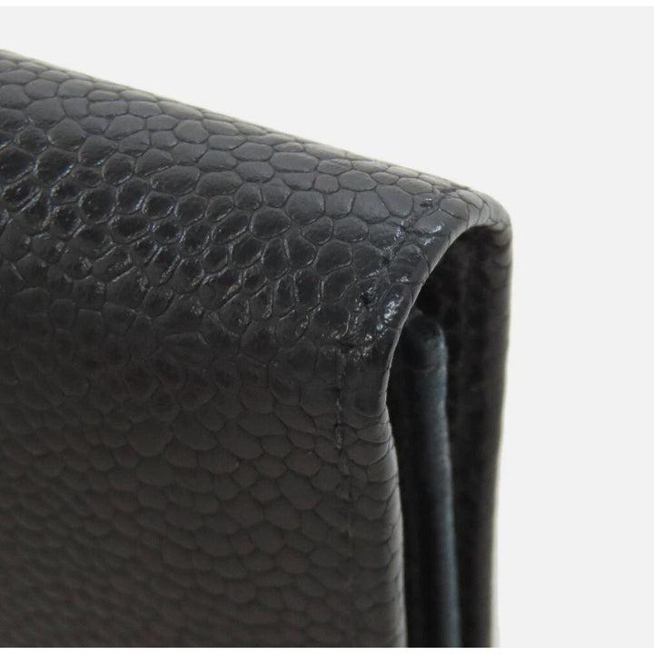 CHANEL Card Case COCO Mark Grained Calfskin Skin PRISTINE