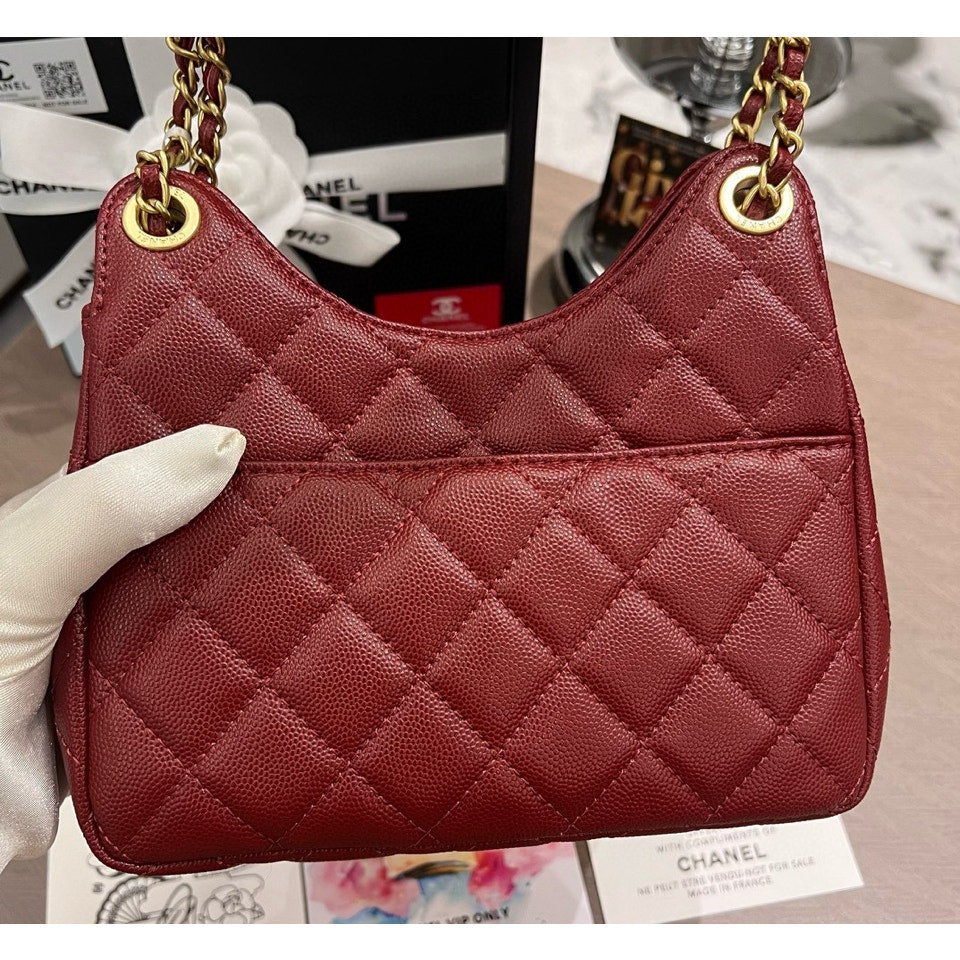 Chanel Beaute NEW Makeup Quilted Novelty Bag Red with Gold Hardware