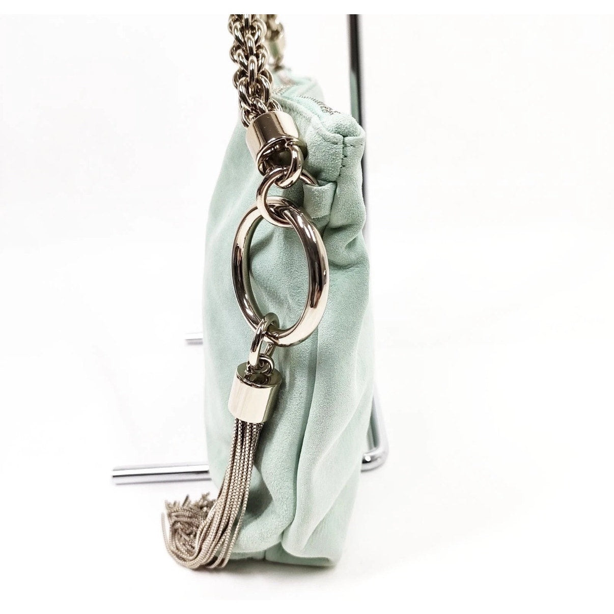JIMMY CHOO Hand Bag  Green Suede Leather