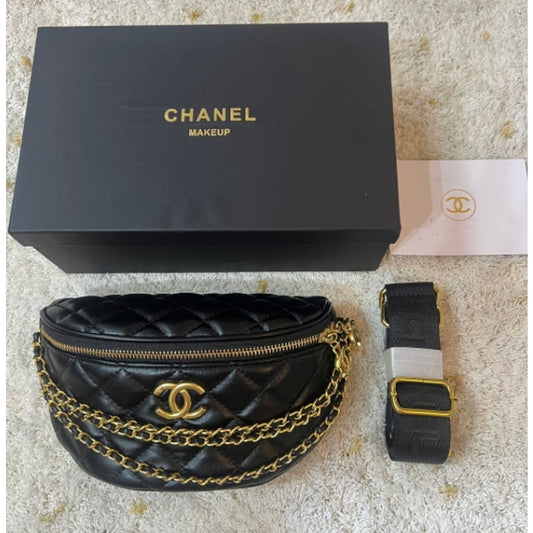 * NWB**BEAUTY CHANEL VEGAN LEATHER BELT BAG or CROSSBODYWITH VIP BOX