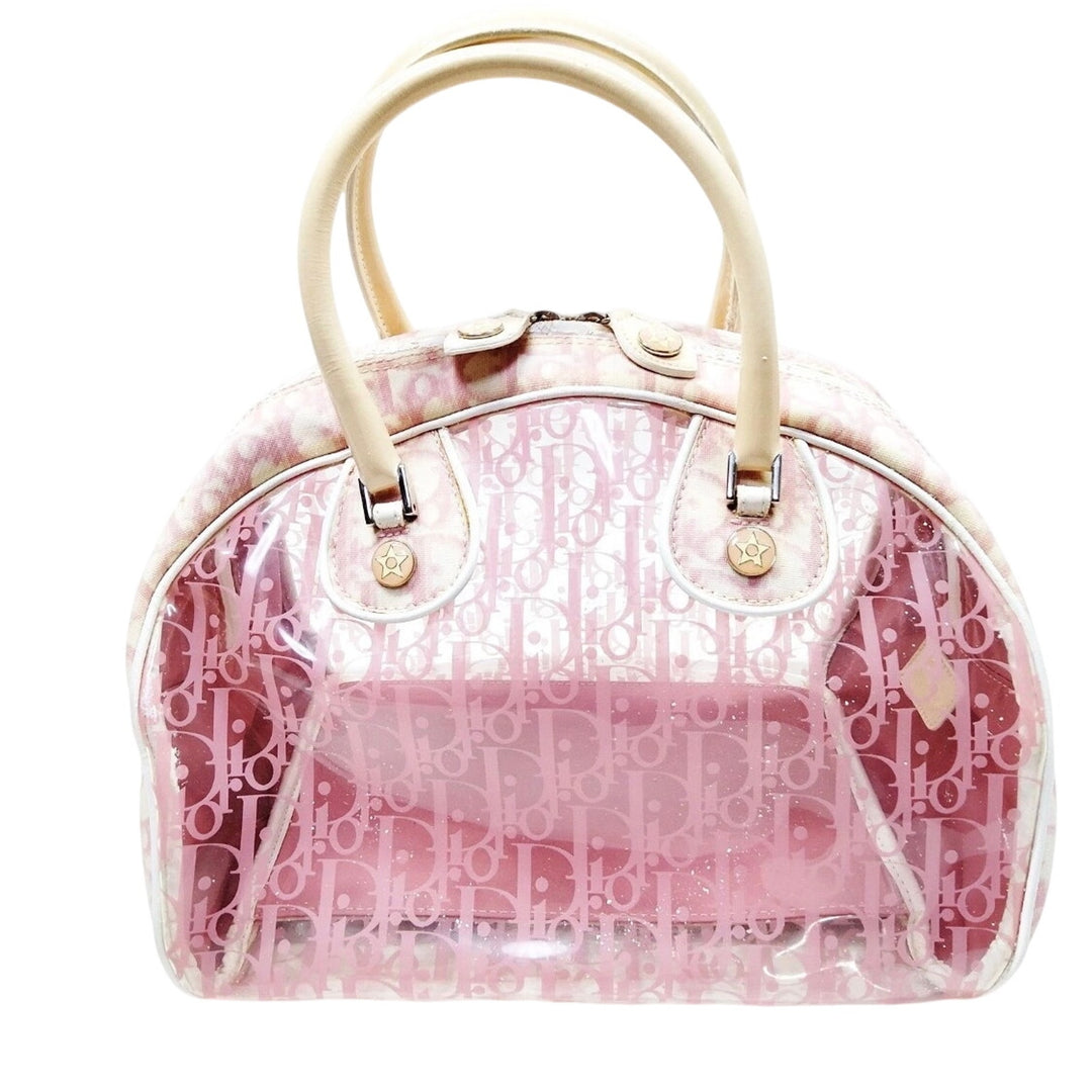 Christian Dior Diorissimo Trotter Pink Vinyl Bowling Bag