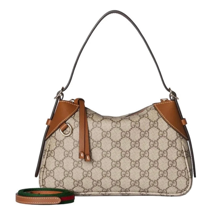 BDELYNN Gucci Emblem Small Shoulder Bag Beige Brown NWT