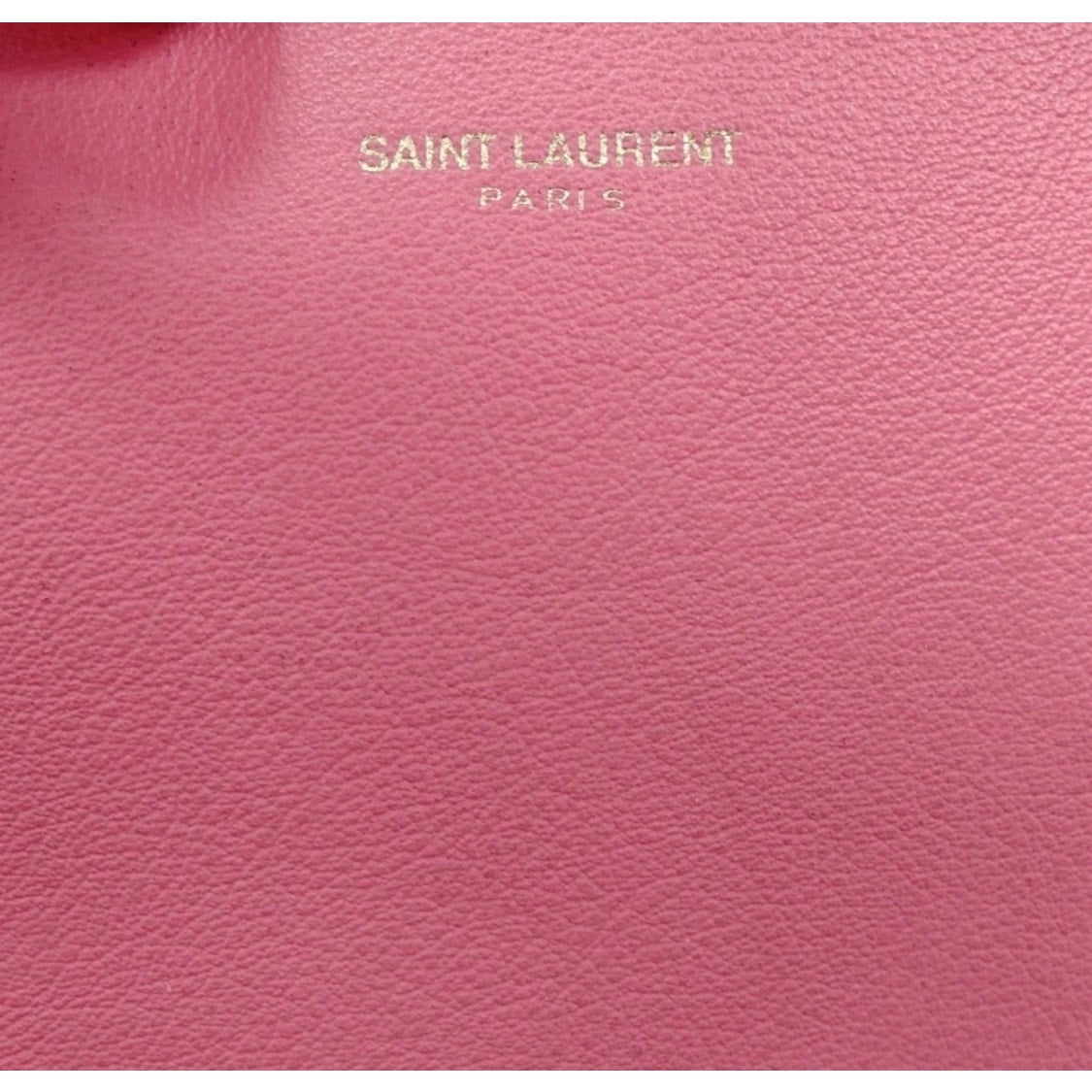 St. Laurent Paris North South Calf Skin Leather Tote Pink EUC
