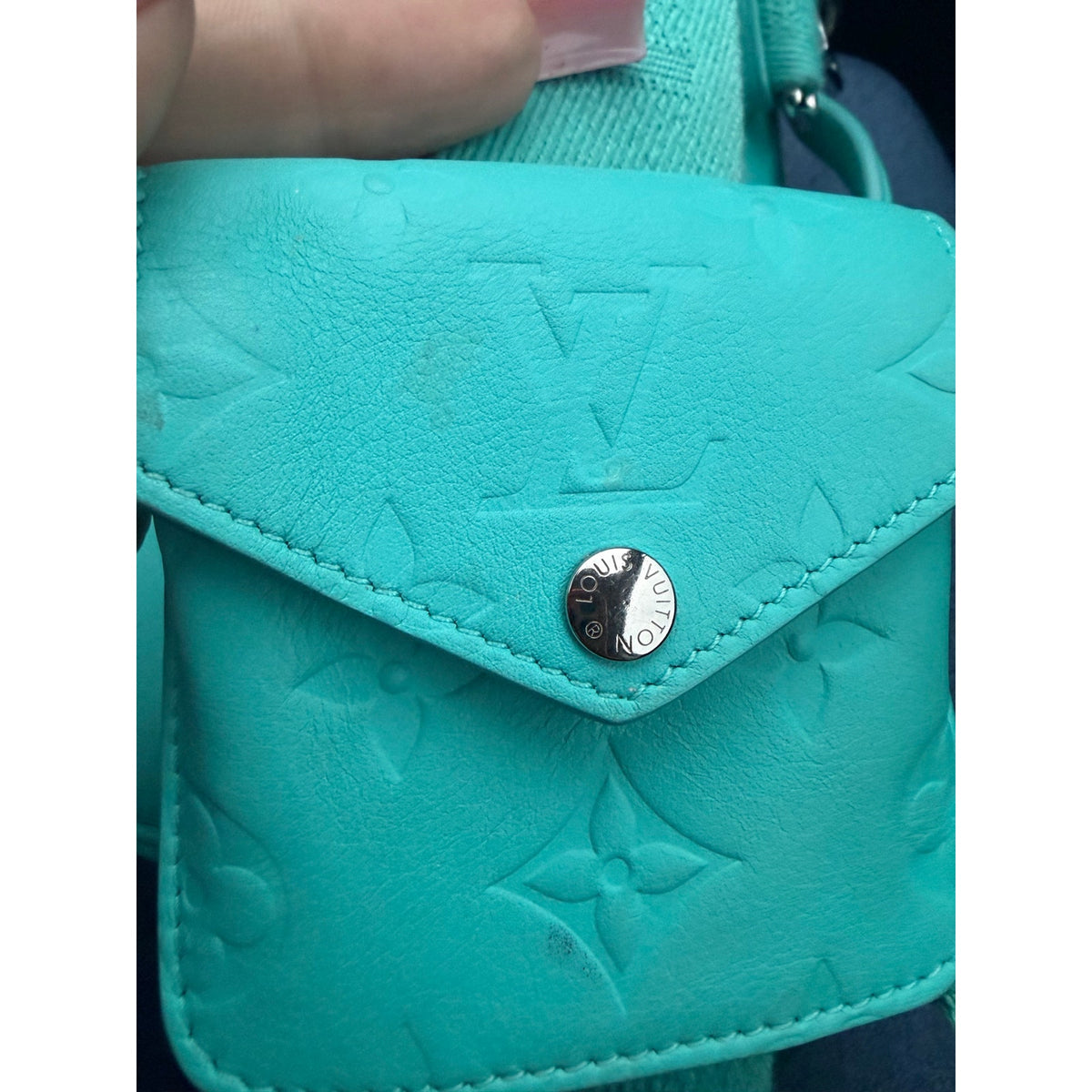 Louis Vuitton Blue Monogram Utility Crossbody COA Pristine