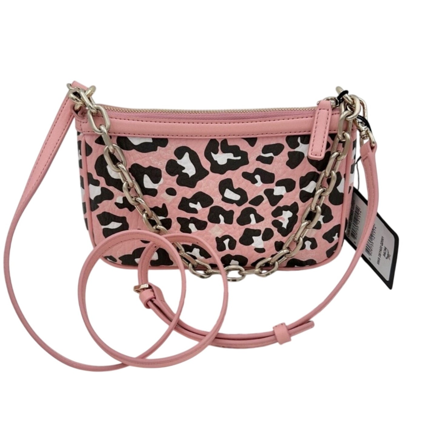 MCM AREN LEOPARD PRINT CHAIN LINKED SHOULDER BAG NEW W BOX AND DUSTBAG