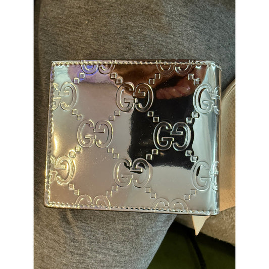 Gucci Guccissima Chrome Mirror Effect Wallet NWB