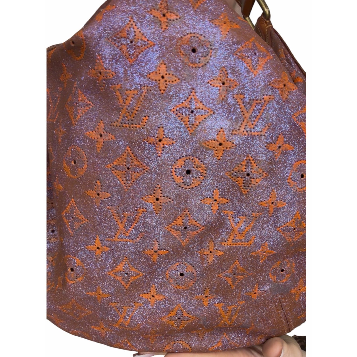 LOUIS VUITTON Runway 
Limited Edition Metallic Leather Onatah GM Bag