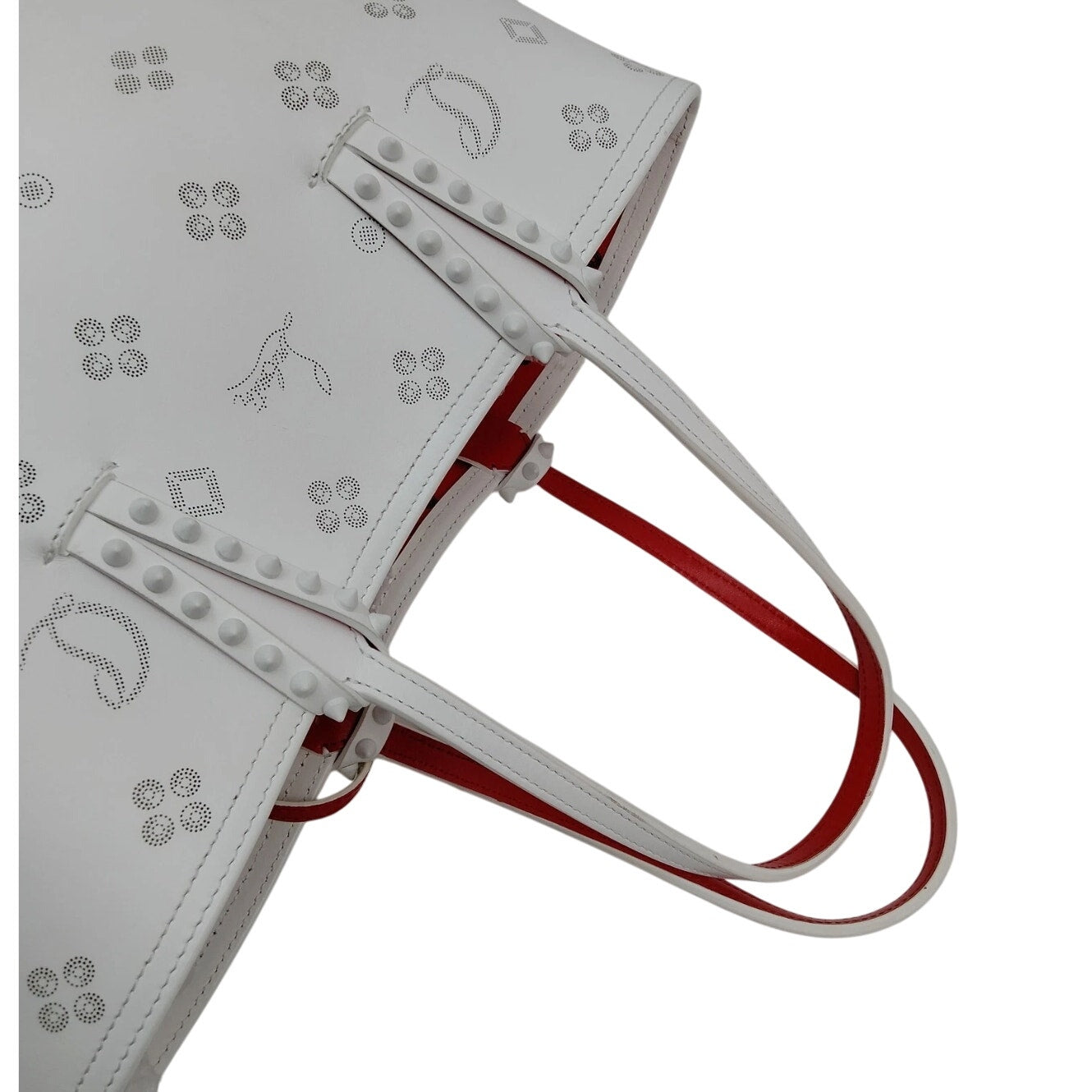 Christian Louboutin Calfskin Loubinthesky East West Cabata Tote White