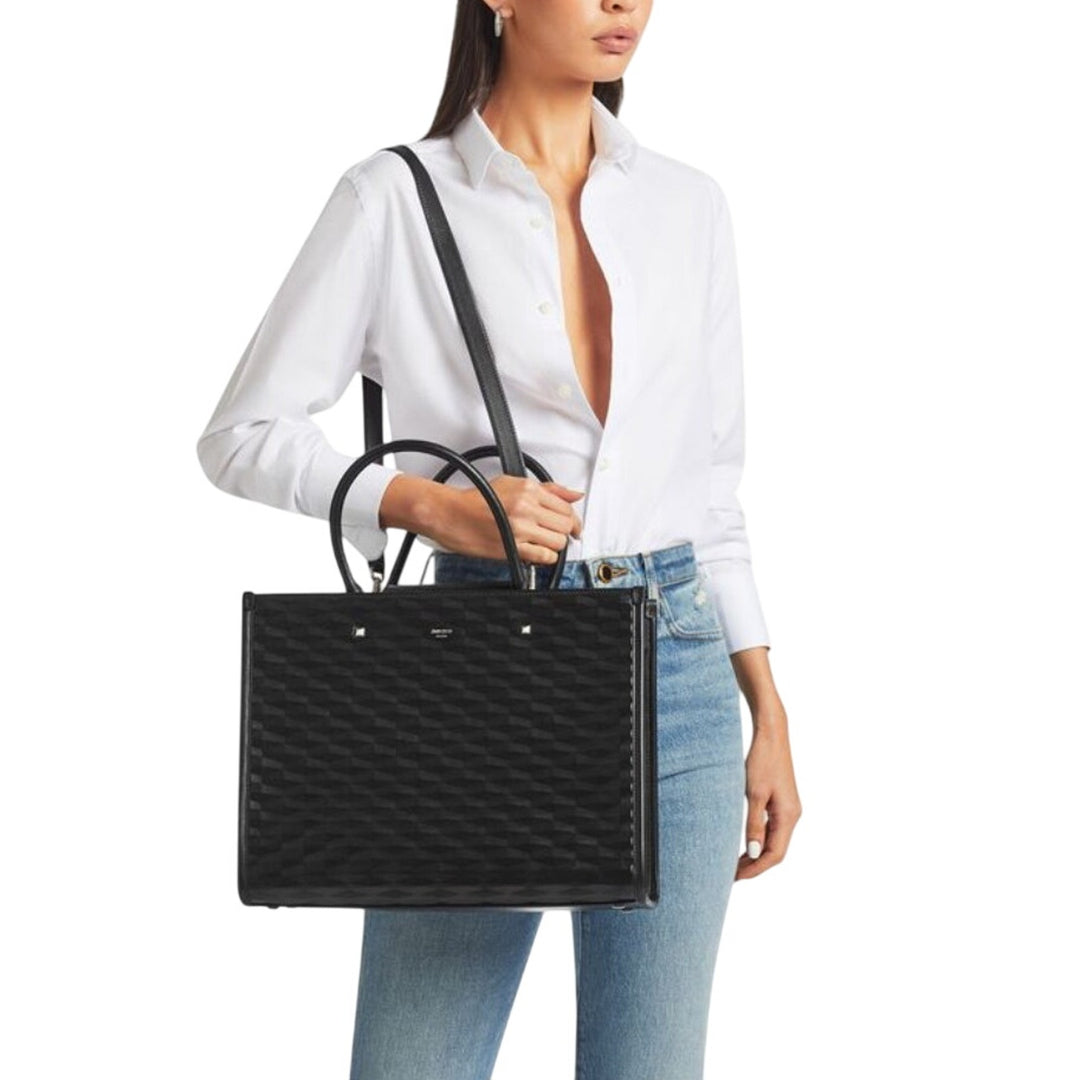 Jimmy Choo The Avenue M Diamond Embossed 3D Calf Skin Leather NEW FULL INCLUSION