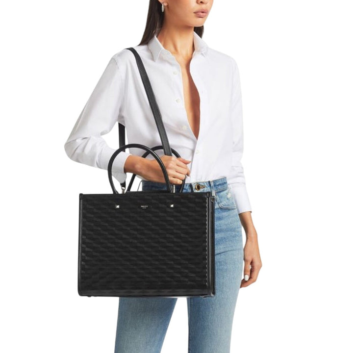 Jimmy Choo The Avenue M Diamond Embossed 3D Calf Skin Leather NEW FULL INCLUSION