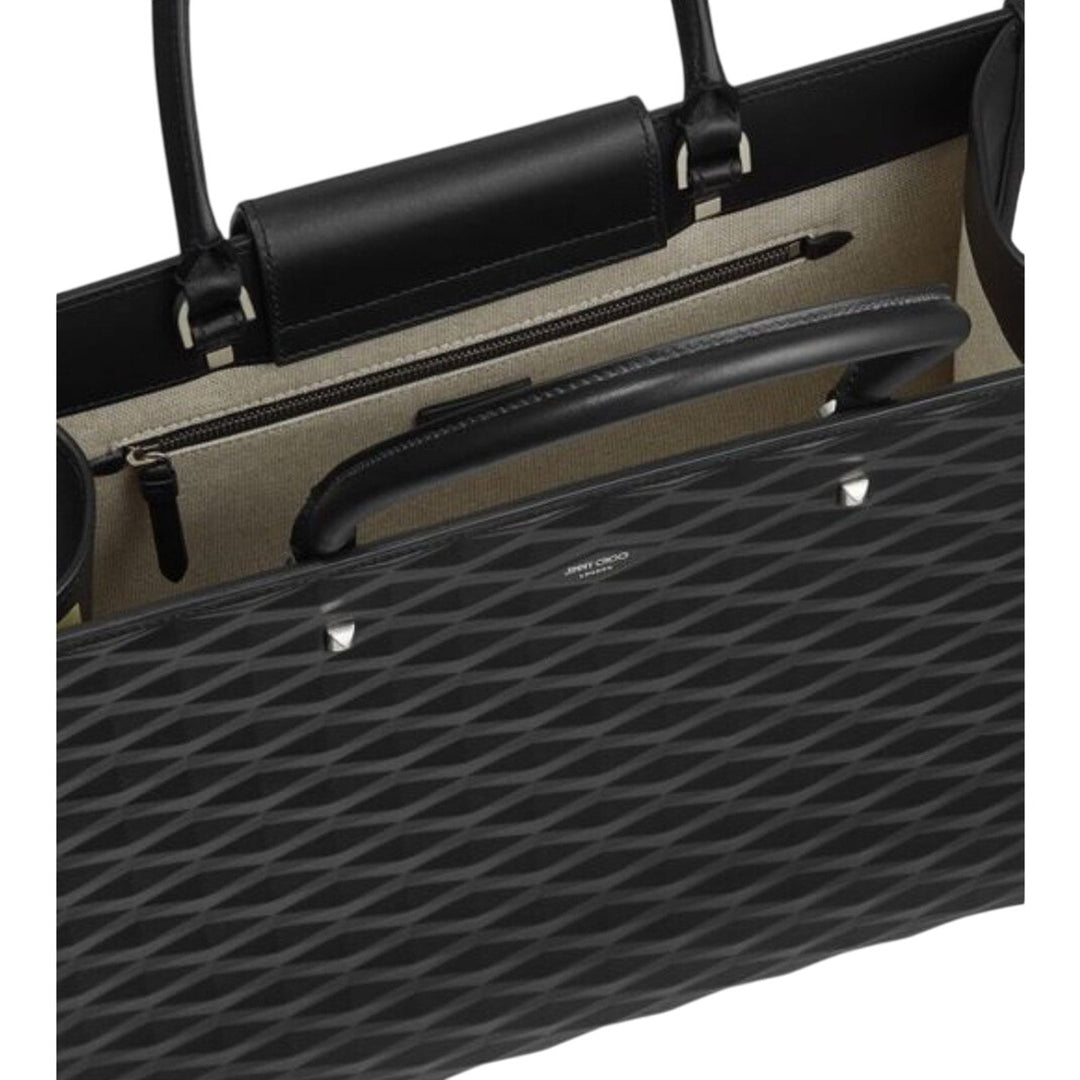 Jimmy Choo The Avenue M Diamond Embossed 3D Calf Skin Leather NEW FULL INCLUSION