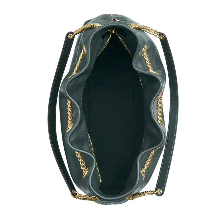 Coach Evelyn Dark Teal Leather Gold Hardware NWT