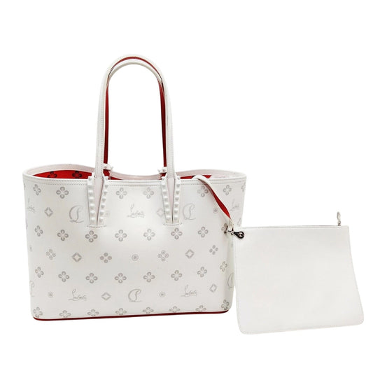 Christian Louboutin Calfskin Loubinthesky East West Cabata Tote White