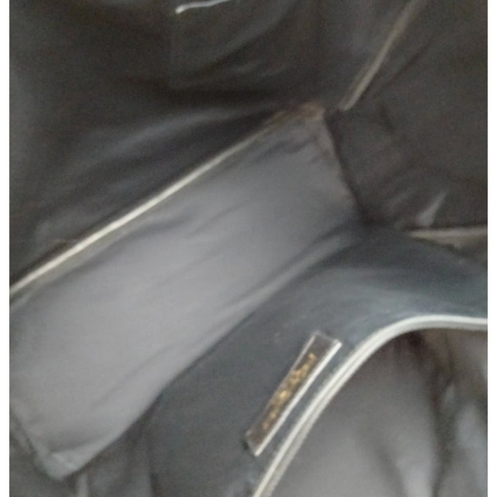 YVES SAINT LAURENT RIVE GAUNCH BLACK PATTON LEATHER TOTE EUC