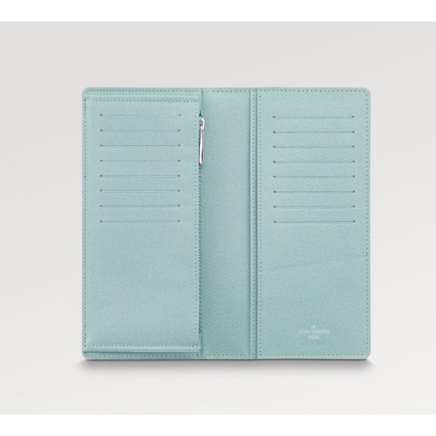 Louis Vuitton Brazza Wallet M82306 blue long wallet Aqua Garden water