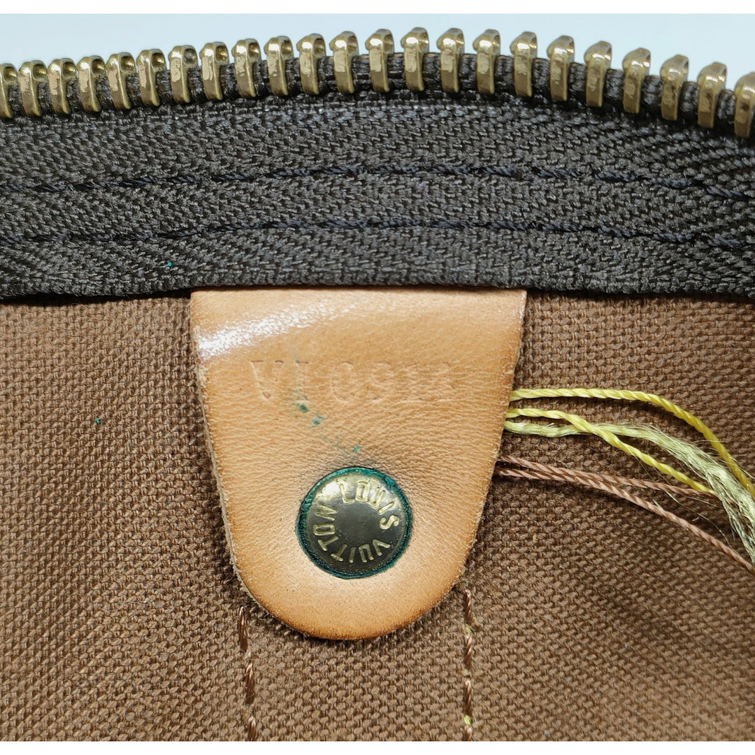 Louis Vuitton LV Boston Bag Keepall Bandouliere 60 Brown Monogram EUC