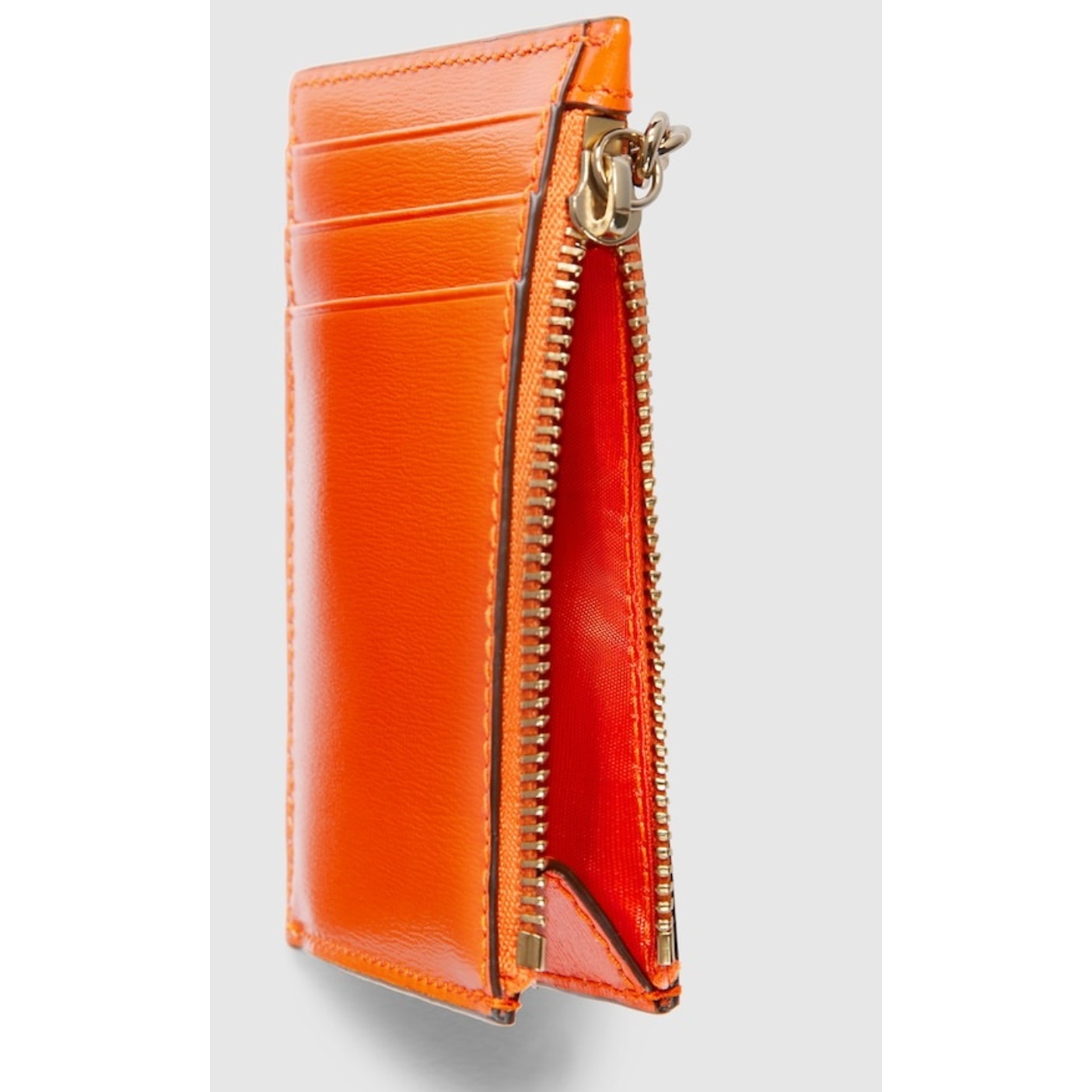 Gucci Luce Embellished Textured-Leather Canvas-Jacquard Cardholder - Orange NWB