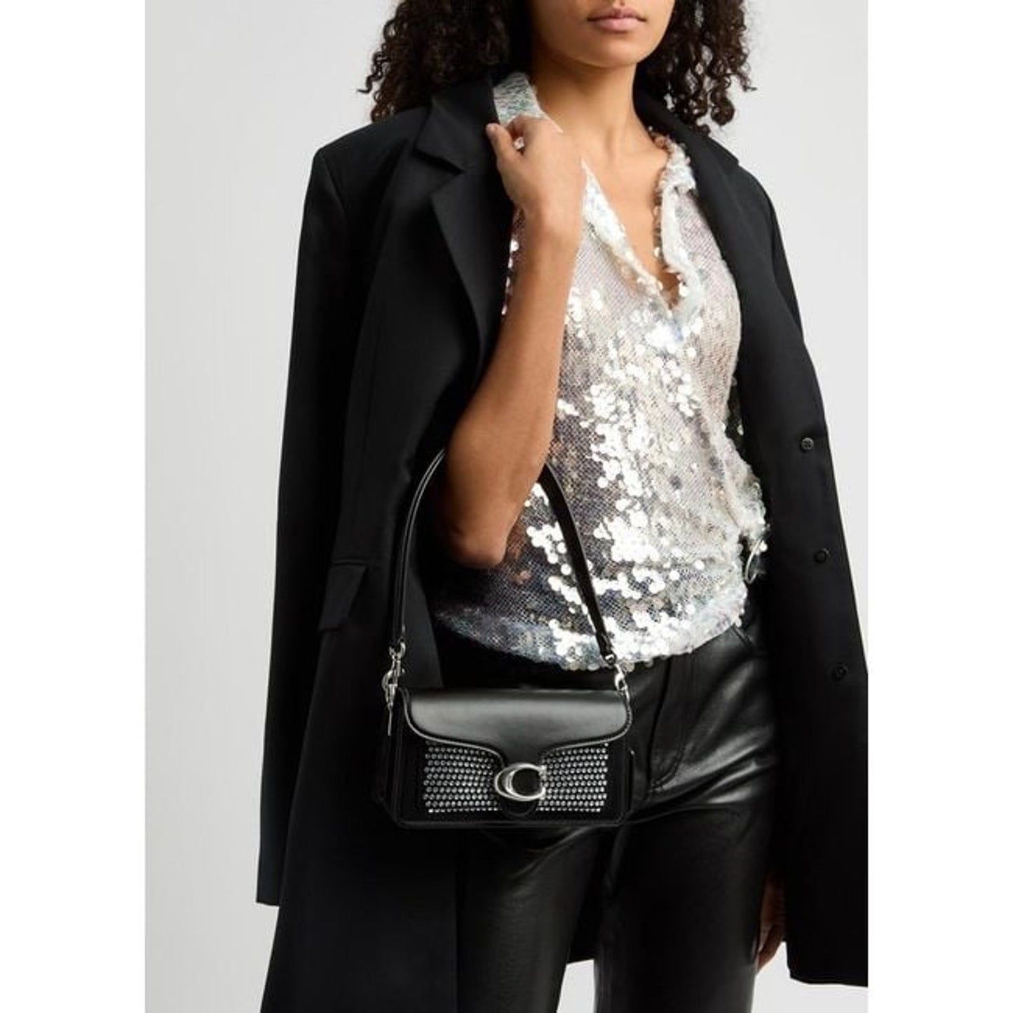 Copied - COACH
Women's Black Tabby 20 Crystal-Embellished Leather Cross-Body