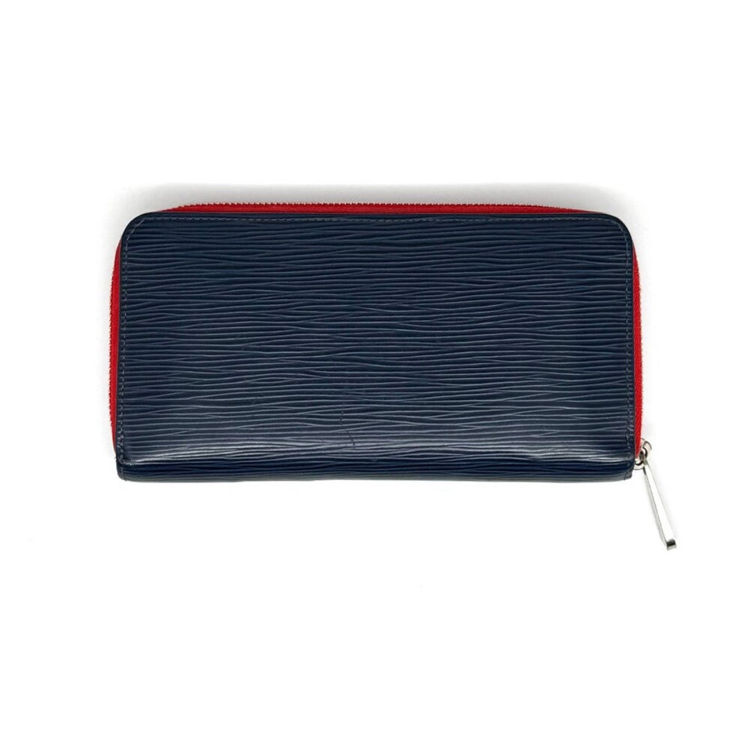 Louis Vuitton Blue & Red Epi Wallet Silver Hardware EUC