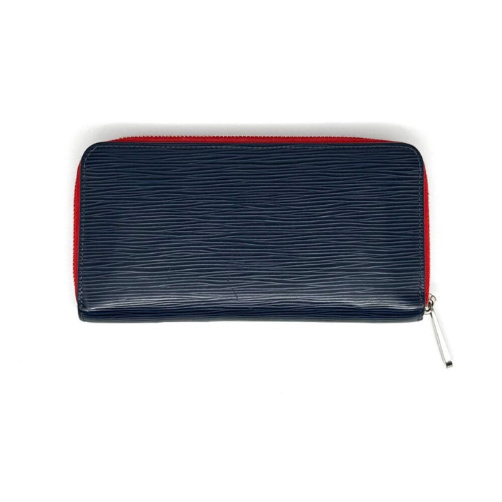 Louis Vuitton Blue & Red Epi Wallet Silver Hardware EUC