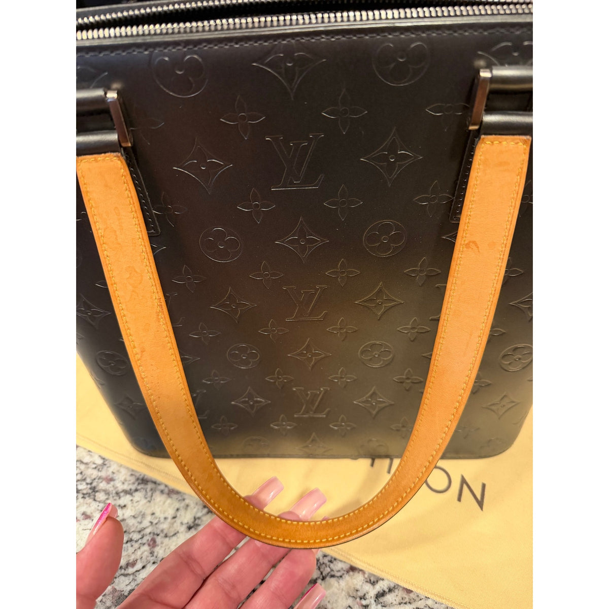 Louis Vuitton Monogram Mat Stockton tote bag black,monogram pattern & Wallet