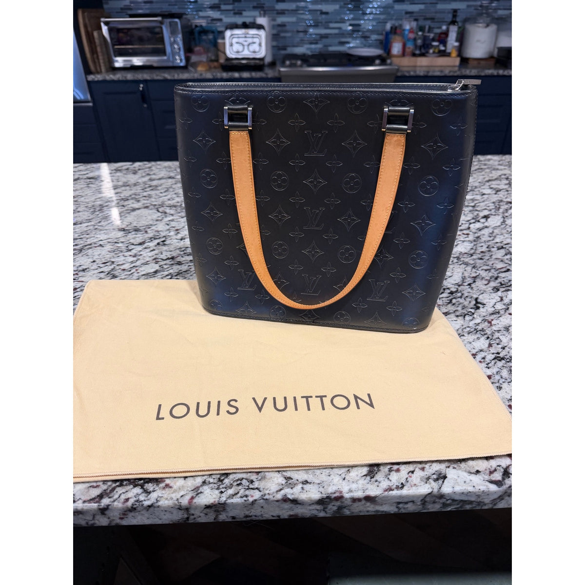 Louis Vuitton Monogram Mat Stockton tote bag black,monogram pattern & Wallet