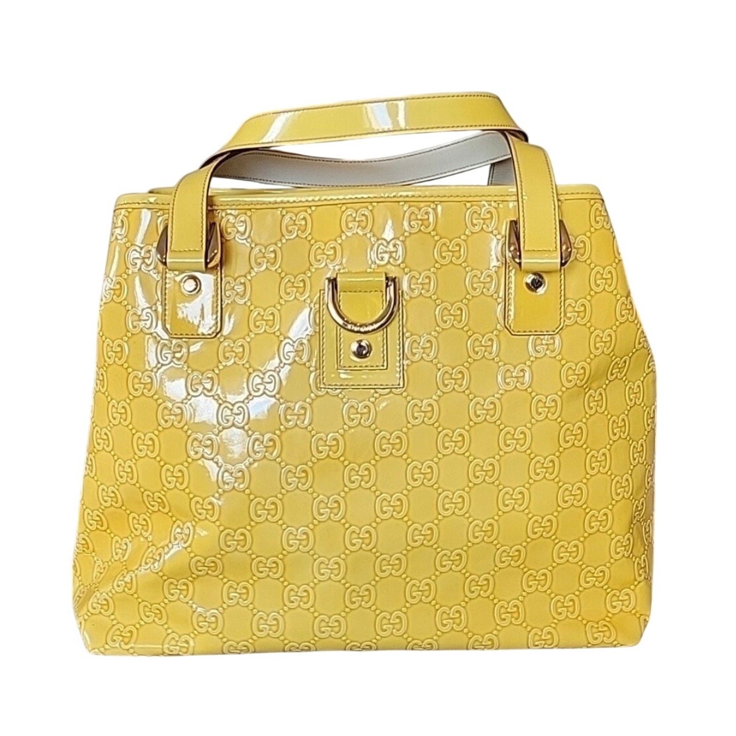 Gucci Vintage Patent Yellow Tote - Pristine