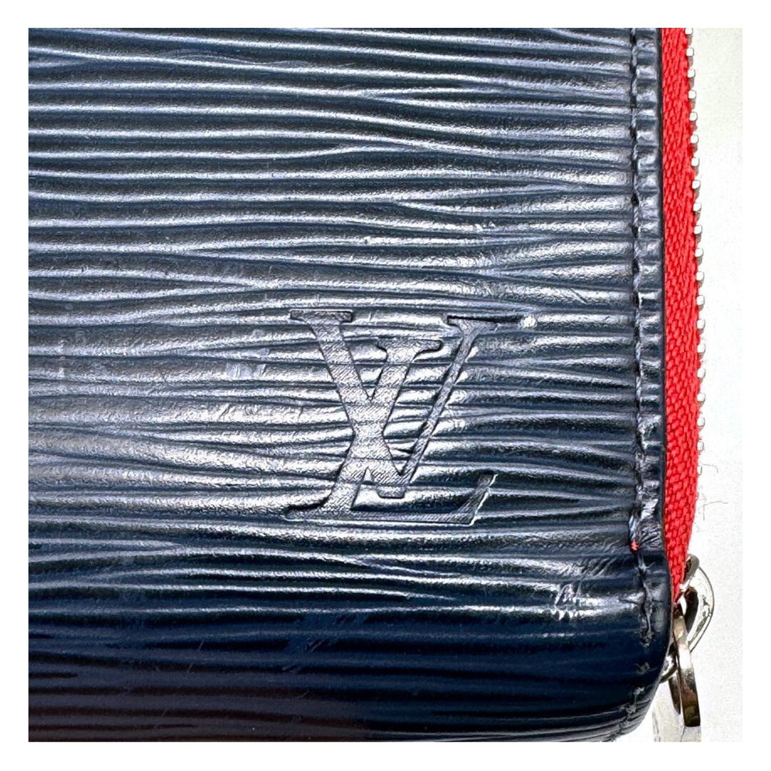 Louis Vuitton Blue & Red Epi Wallet Silver Hardware EUC