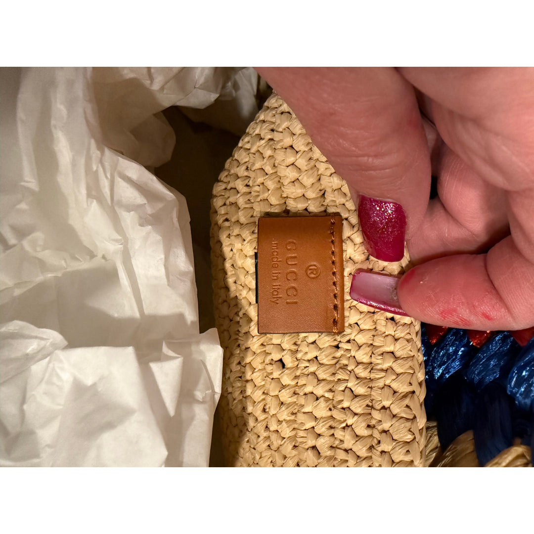 GUCCI BLONDIE RAFIA TOTE - LIMITED EDITION NWT 15.5 x 13 x 3.5