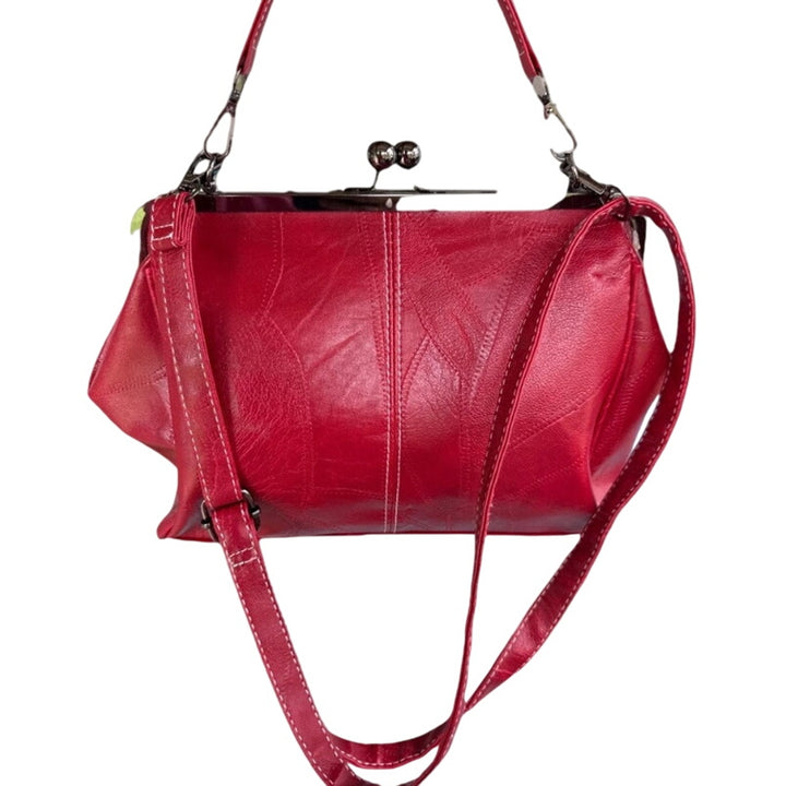 Vintage Inspired Pink Leather KISSLOCK bag NWOT