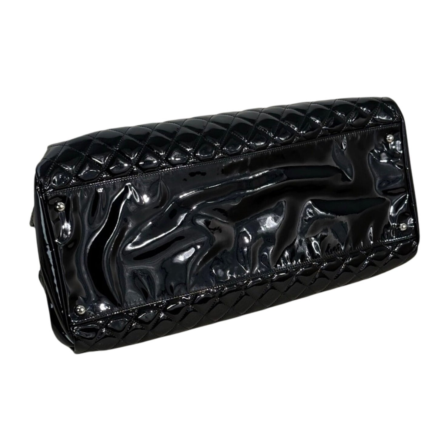 Chanel Black Quilted Patent Leather XL Just Mademoiselle Pristine