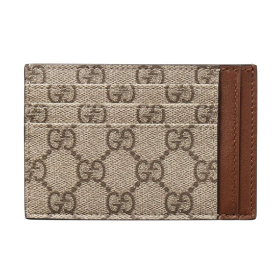 GUCCI Leather-Trimmed Monogrammed Coated-Canvas Cardholder Resort Collection NWB