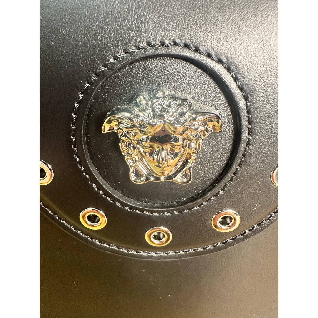 Versace Medusa calf leather eyelet shoulder bag