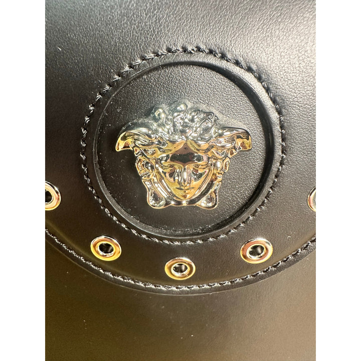 Versace Medusa calf leather eyelet shoulder bag