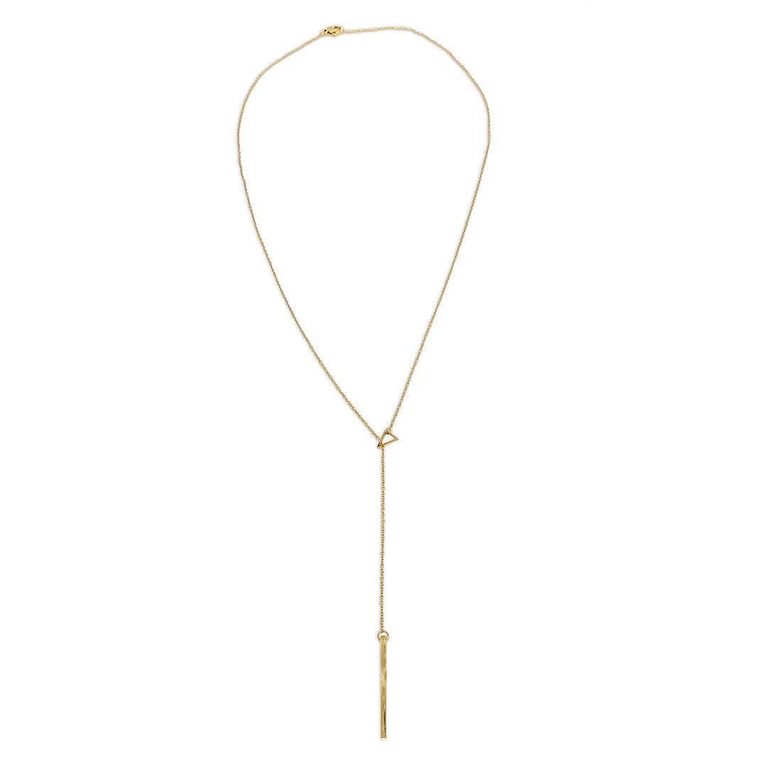 Adornia Triangle Lariat Necklace gold