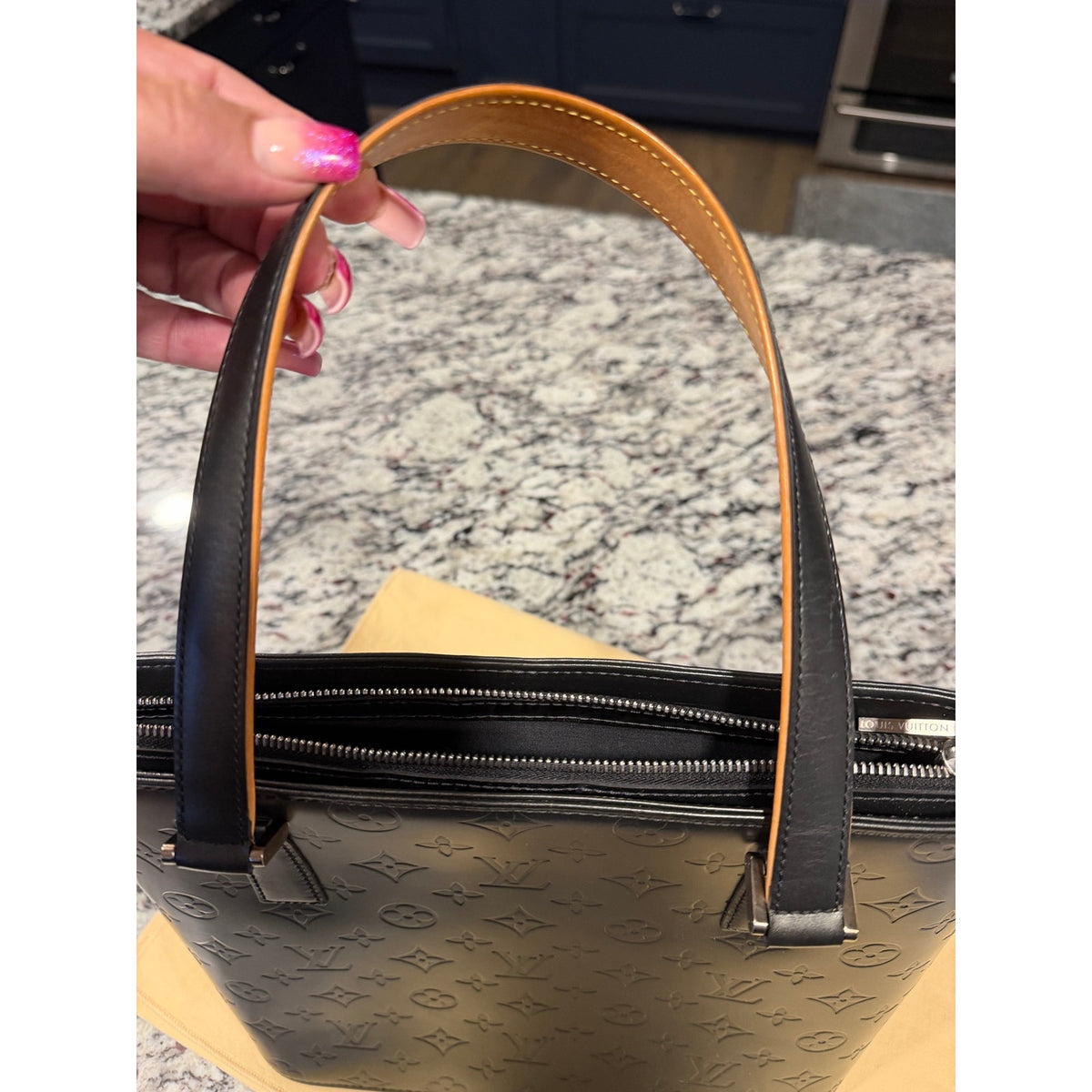 Louis Vuitton Monogram Mat Stockton tote bag black,monogram pattern & Wallet