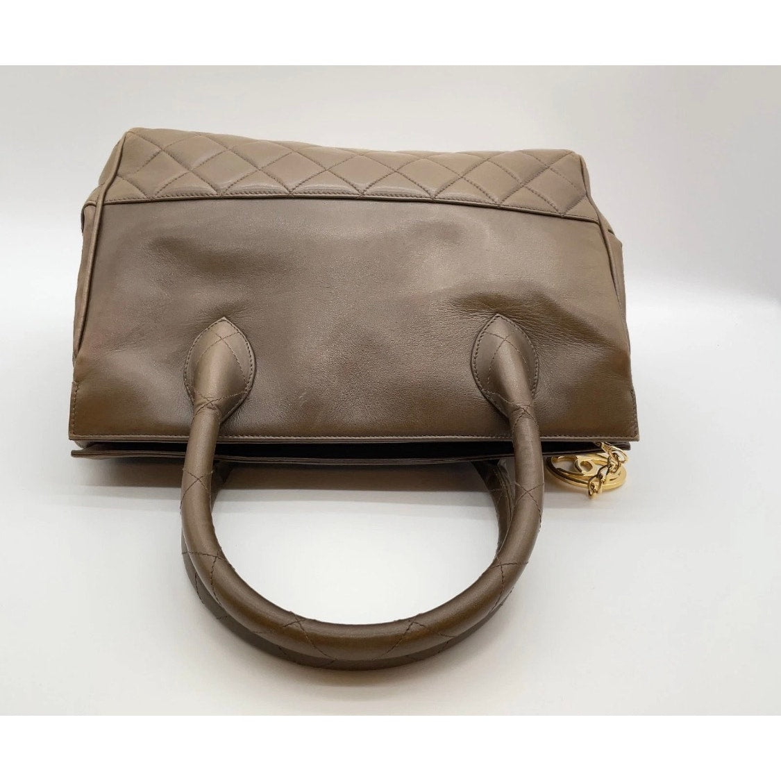 Chanel Vintage Lambskin 1980’s Matelasse Brown Handbag