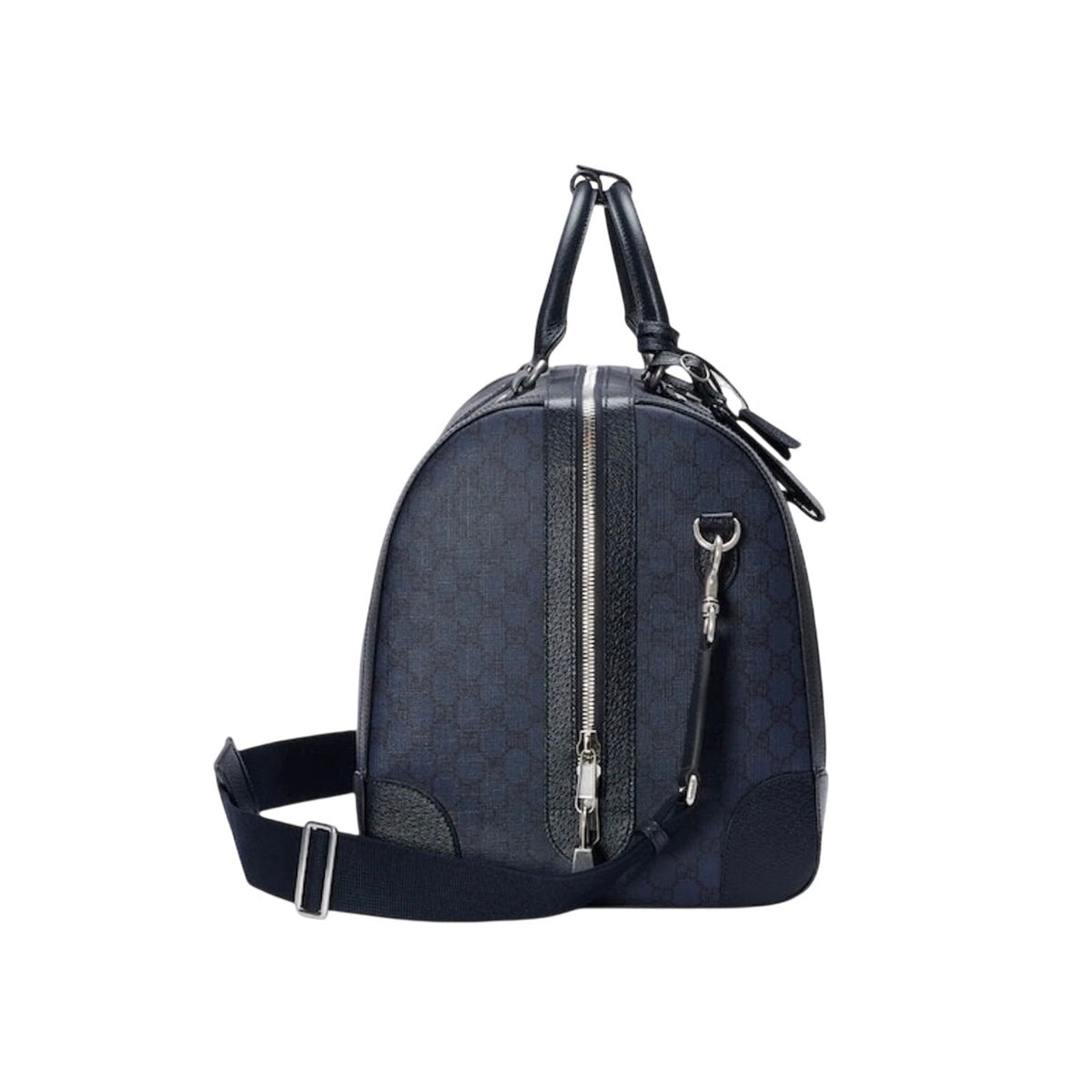 GUCCI Ophidia Large $2980 Blue/Black GG Duffle Bag New And Authentic