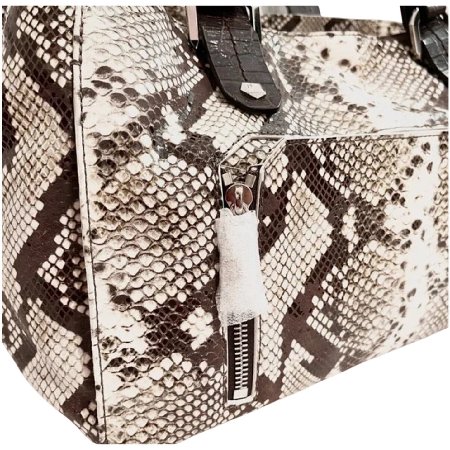 HENRI BENDEL LARGE LEATHER SNAKE PRINT TOTE NWOT