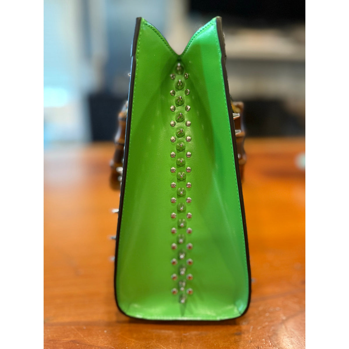 LIMITED EDITION GUCCI 2023 SPECIAL PROJECT GREEN SPIKED BAMBOO - NWT MSRP 9890
