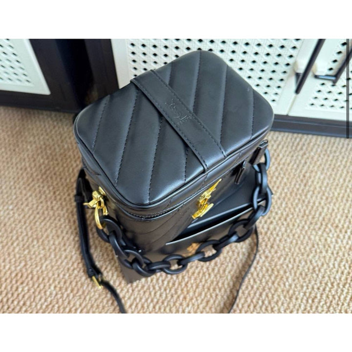 YSL GWP NOVELTY MAKE UP CASE BLACK/GOLD Chain and crossbody